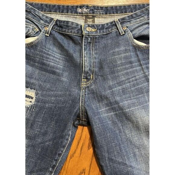 Boyfriend Garconne Denim Jeans‎ Size 16/33 ladies distressed raw hem - Picture 1 of 4